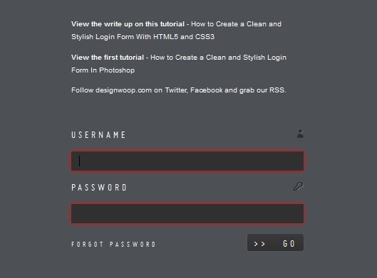 Login Form In Html With Css