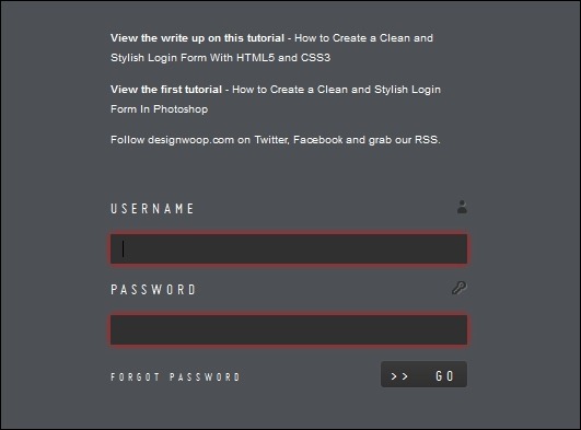 Login Form In Html With Css