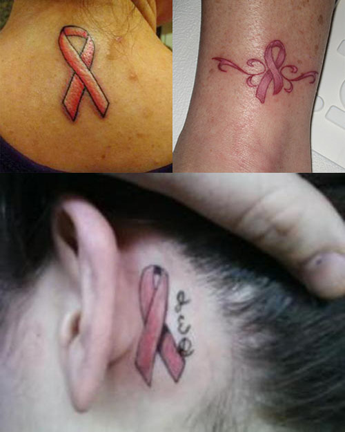 Lung Cancer Ribbon Tattoo Designs