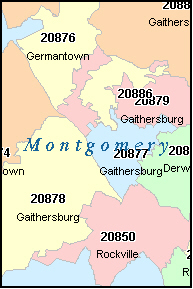 Map Of Montgomery County Md