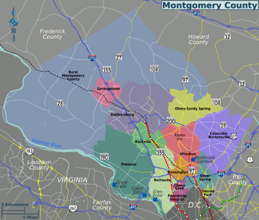 Map Of Montgomery County Md