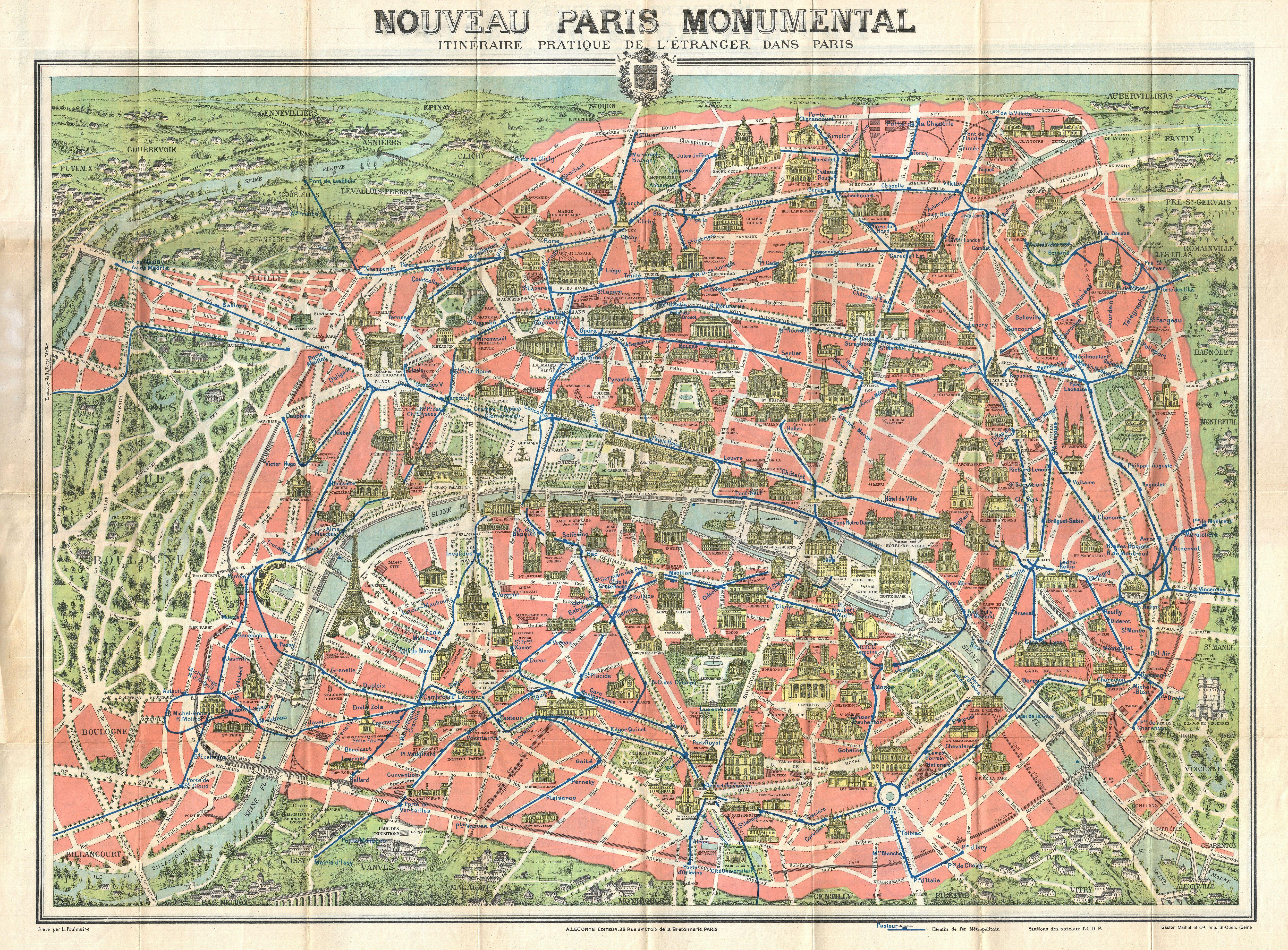 Map Of Paris France Attractions