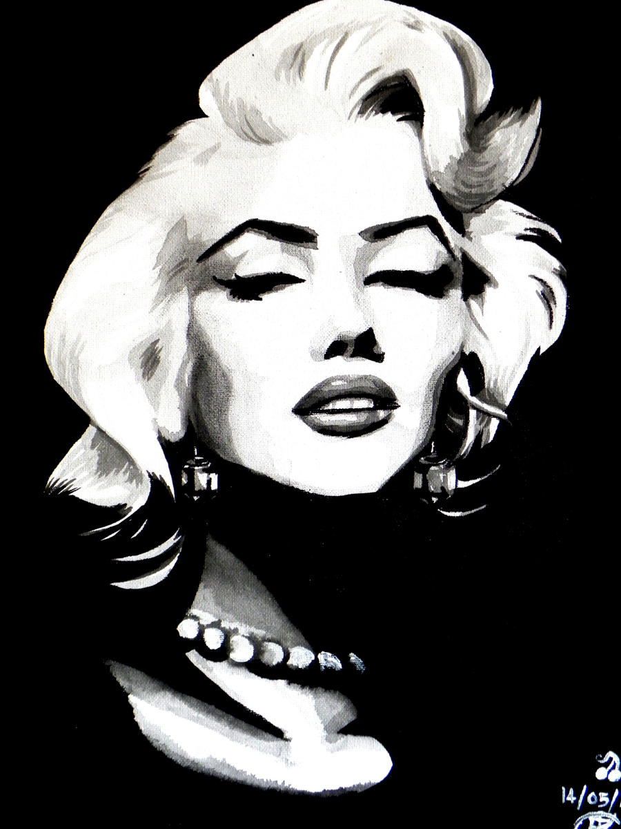 Marilyn Monroe Black And White Painting