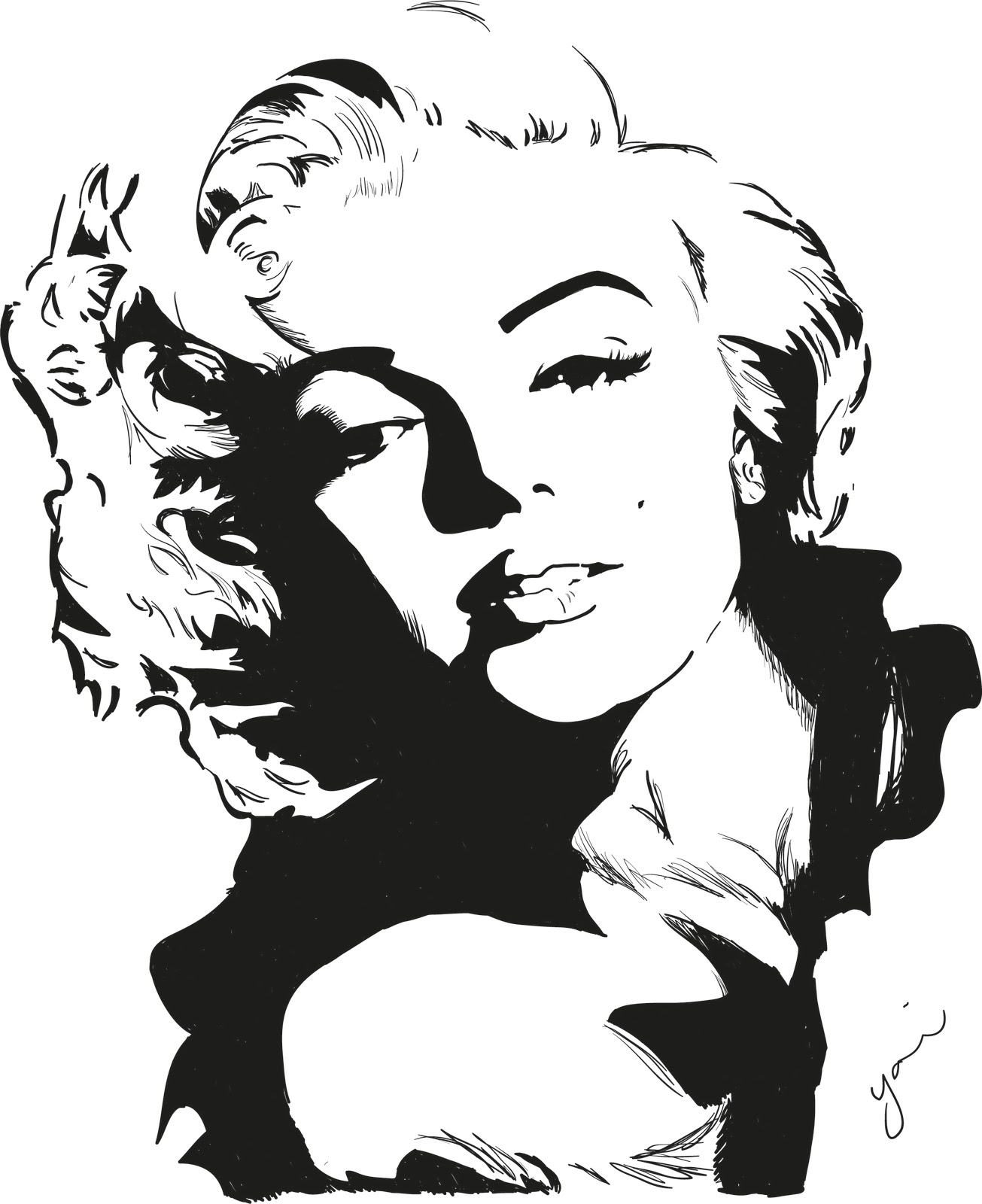 Marilyn Monroe Face Outline