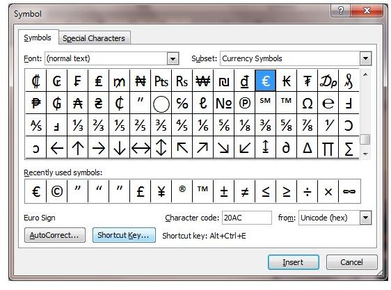 Microsoft Office 2010 Keyboard Shortcuts