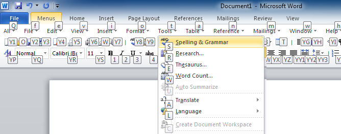 Microsoft Office 2010 Keyboard Shortcuts