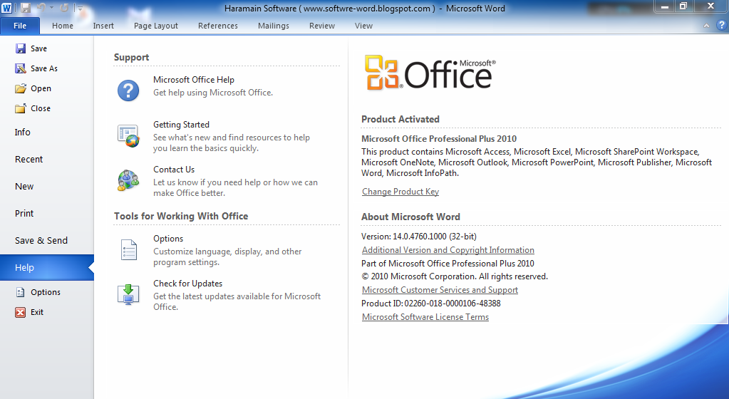 Microsoft Office 2010 Professional Key Product