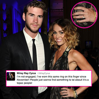 Miley Cyrus And Liam Hemsworth 2012 Engaged