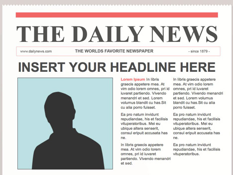 Mock Newspaper Front Page Template