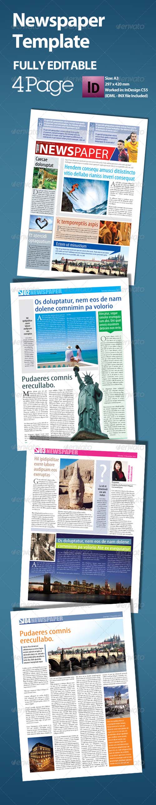 Newspaper Front Page Template Free Download