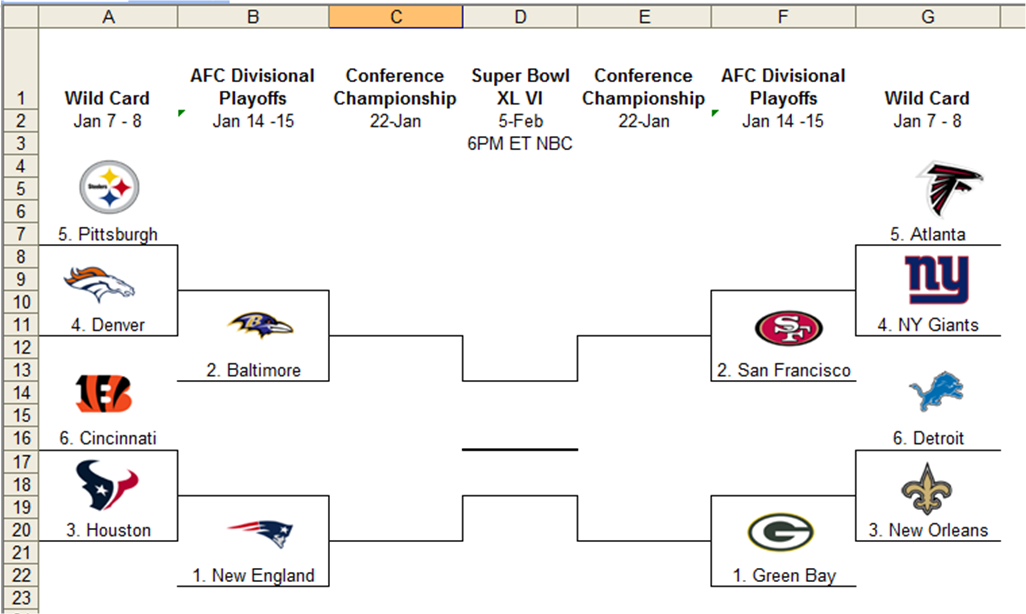 Nfl Playoff Bracket Printable