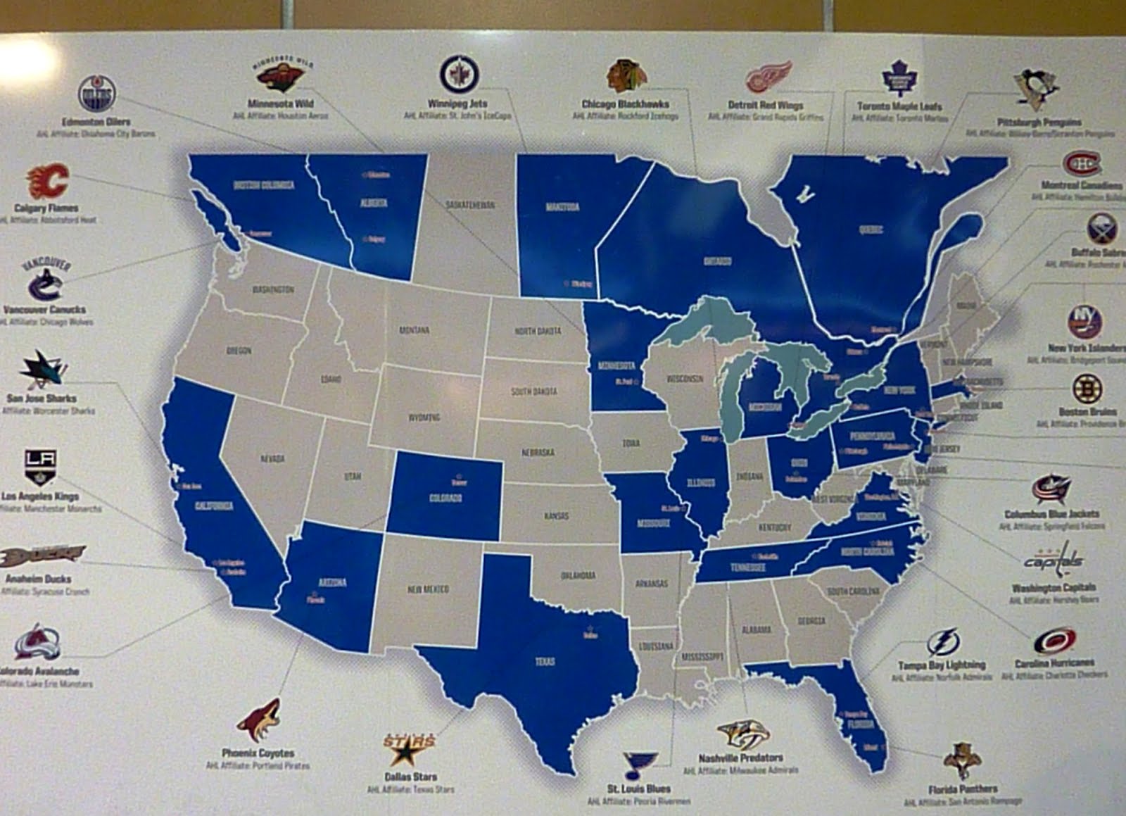 Nhl Teams Map 2012