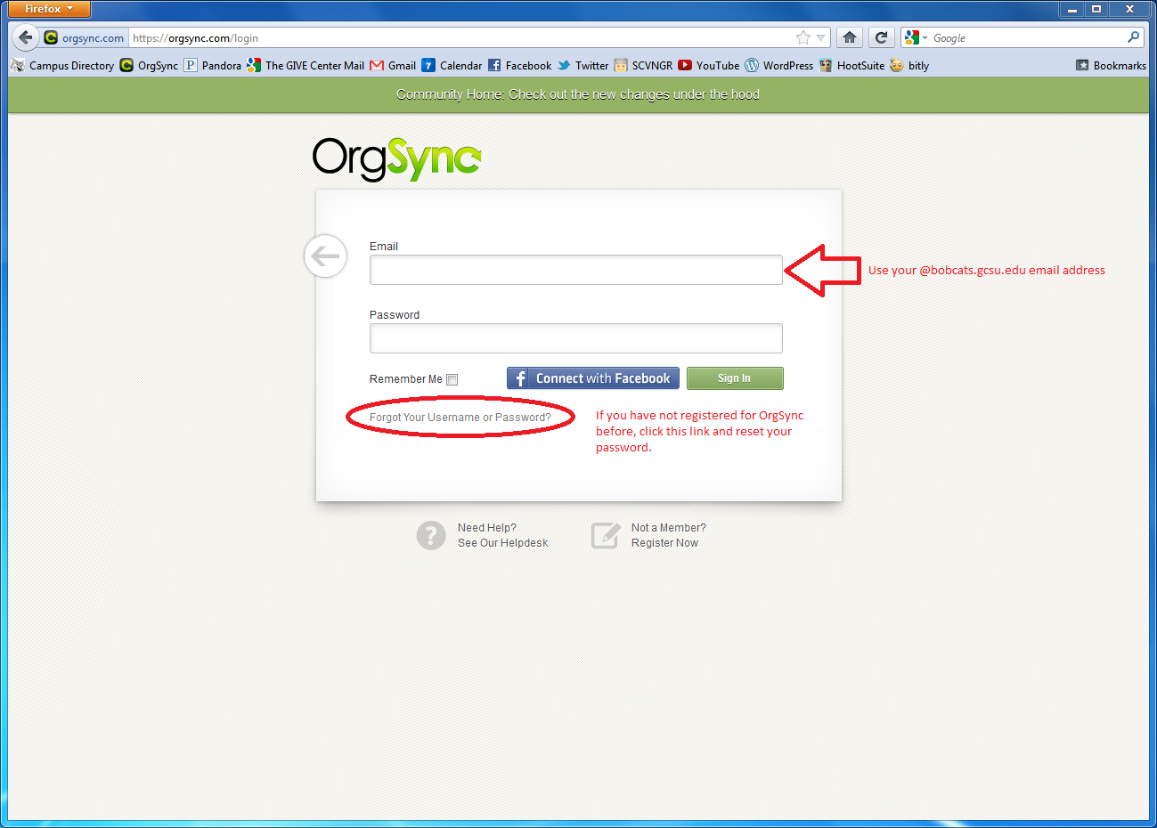 Orgsync Login