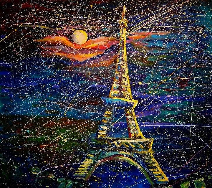 Paris At Night Painting