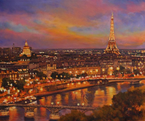Paris At Night Painting
