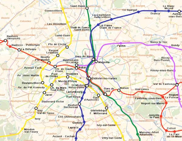 Paris Metro Map Zones 1 6