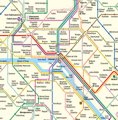 Paris Metro Map Zones 1 6