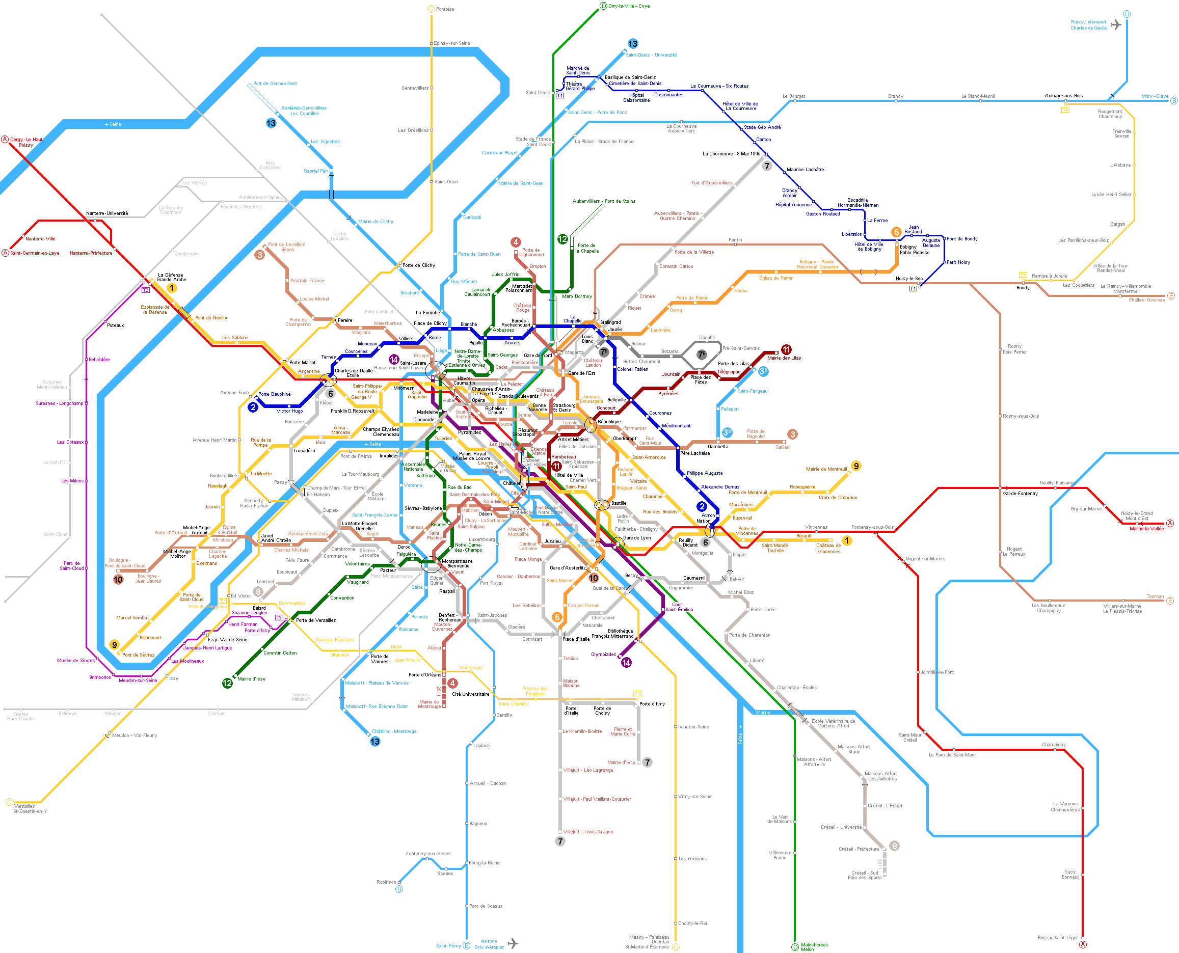 Paris Metro Plan Route
