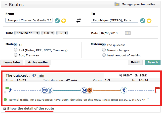 Paris Metro Plan Route