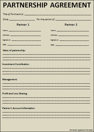 Partnership Agreement Example