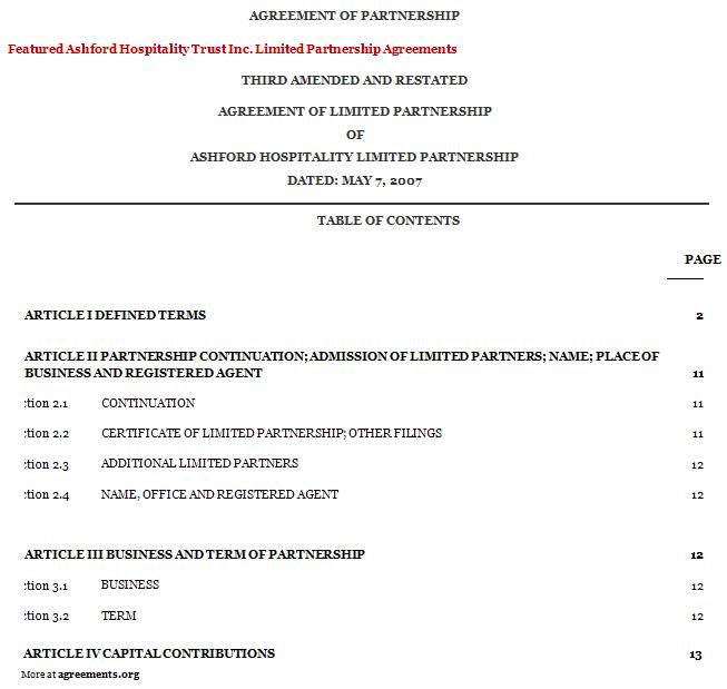 Partnership Agreement Sample