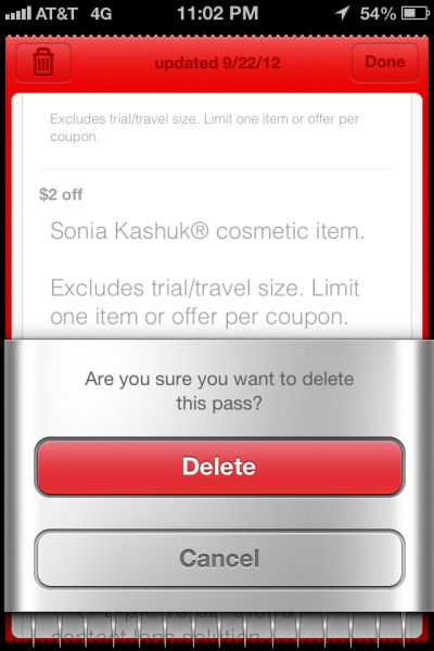 Passbook Coupons Target