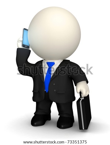 Person On Mobile Phone Cartoon