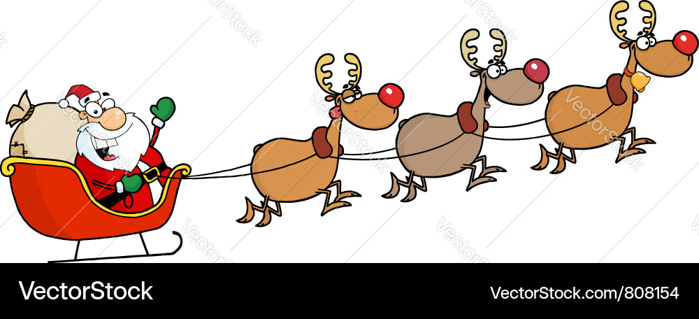 Pictures Of Santa Claus And His Reindeer