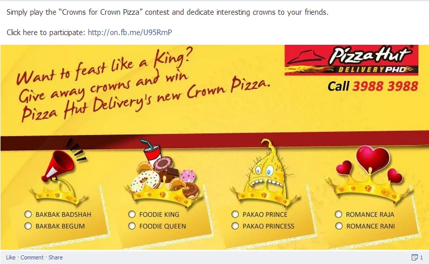Pizza Hut India Crown Pizza