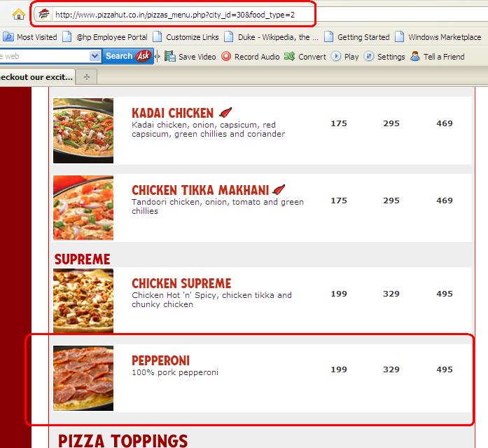 Pizza Hut Menu Card With Prices In Thane
