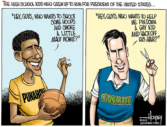 Political Cartoon Obama Vs Romney