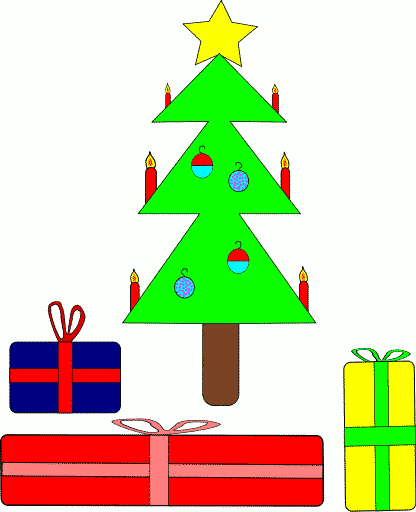 Presents Under A Christmas Tree Clip Art