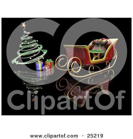 Presents Under A Christmas Tree Clip Art