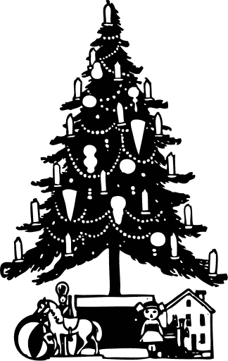 Presents Under A Christmas Tree Clip Art
