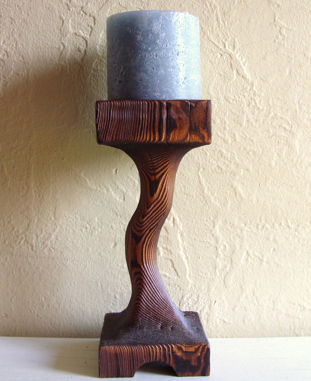 Primitive Candle Holders Wooden