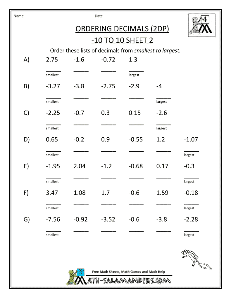 Printable Homework Sheets For Year 5