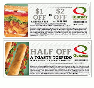 Quiznos Coupons 2012
