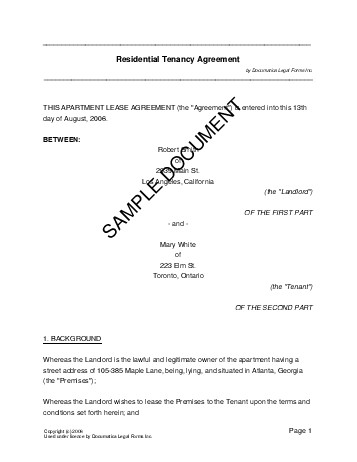 Rental Lease Agreement Template Free