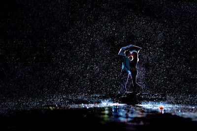 Romance Couple In Rain