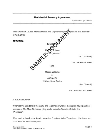 Room Rental Agreement Template Free