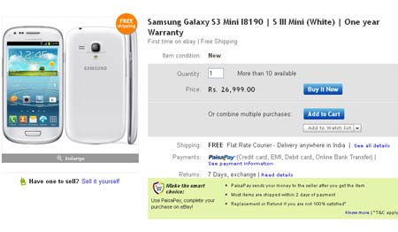 Samsung Galaxy S3 Mini Price In India