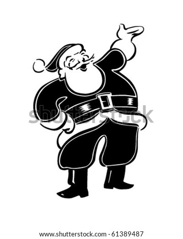 Santa Claus Clipart Black And White