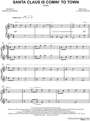 Santa Claus Is Coming To Town Sheet Music For Clarinet