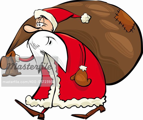 Santa Claus With Gifts Drawing