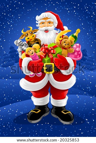 Santa Claus With Gifts Pictures