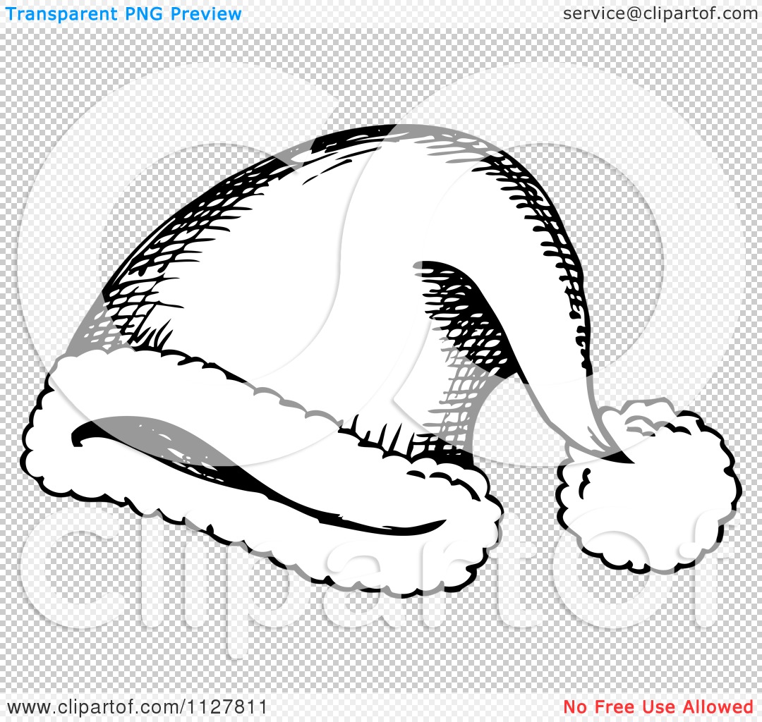 Santa Hat Clipart Black And White