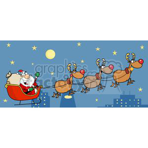 Santa Sleigh And Reindeer Lights