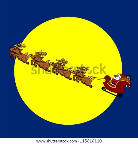 Santa Sleigh Cartoon