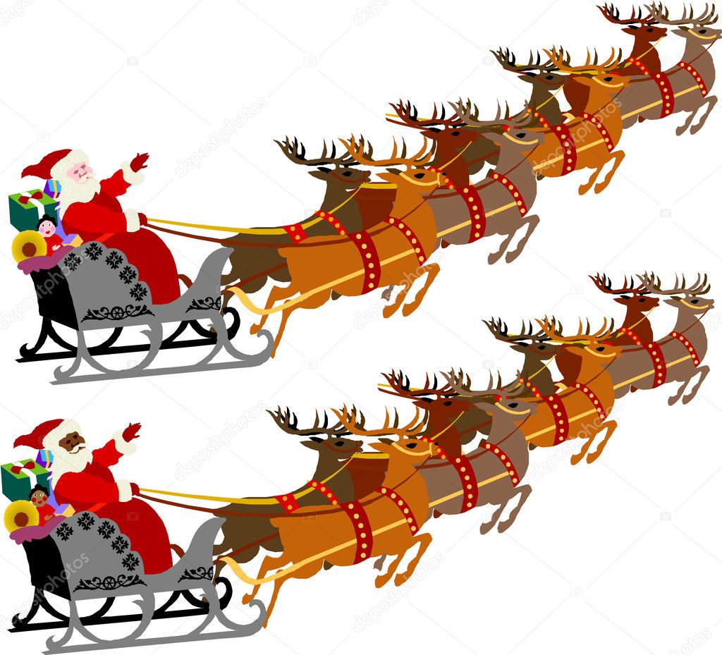 Santa Sleigh Pictures Reindeer