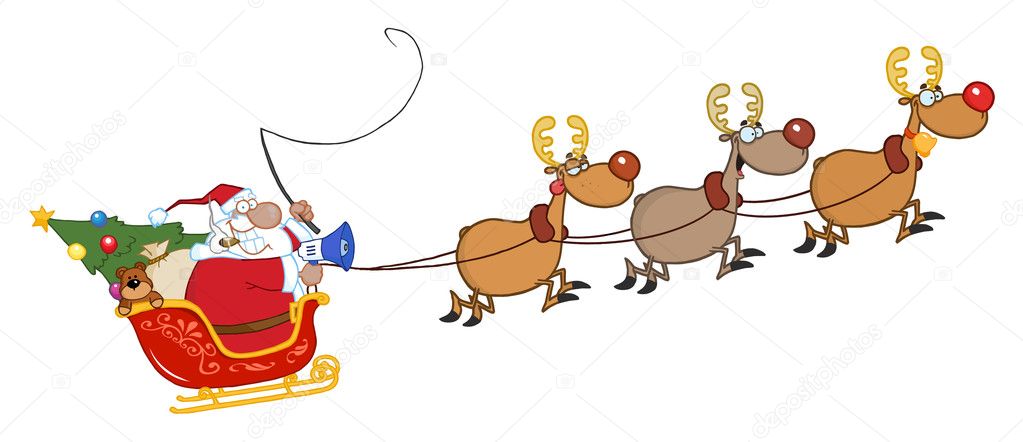 Santa Sleigh Pictures Reindeer